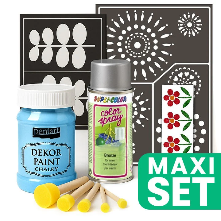 Furniture Renovation Set with Silver Spray Paint, Sky Blue