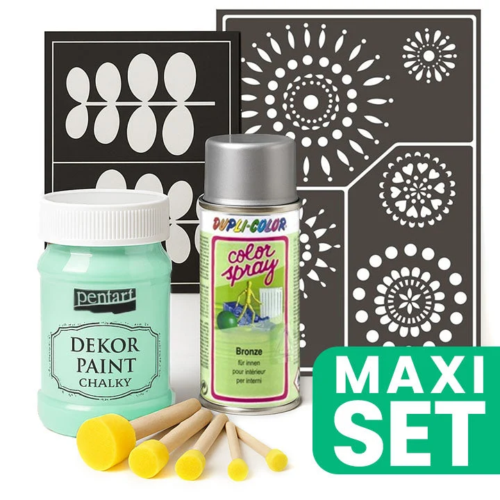 Furniture Renovation Set with Silver Spray Paint, Mint Green