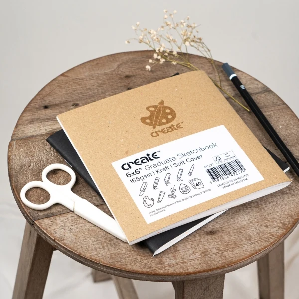 Create - Graduate Kraft Sketch Pad - 6x6" - 165gsm - 40 White Sheets