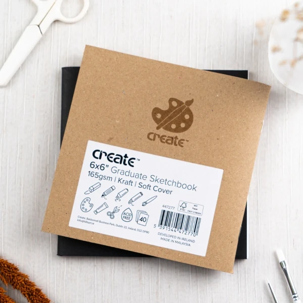 Create - Graduate Kraft Sketch Pad - 6x6" - 165gsm - 40 White Sheets