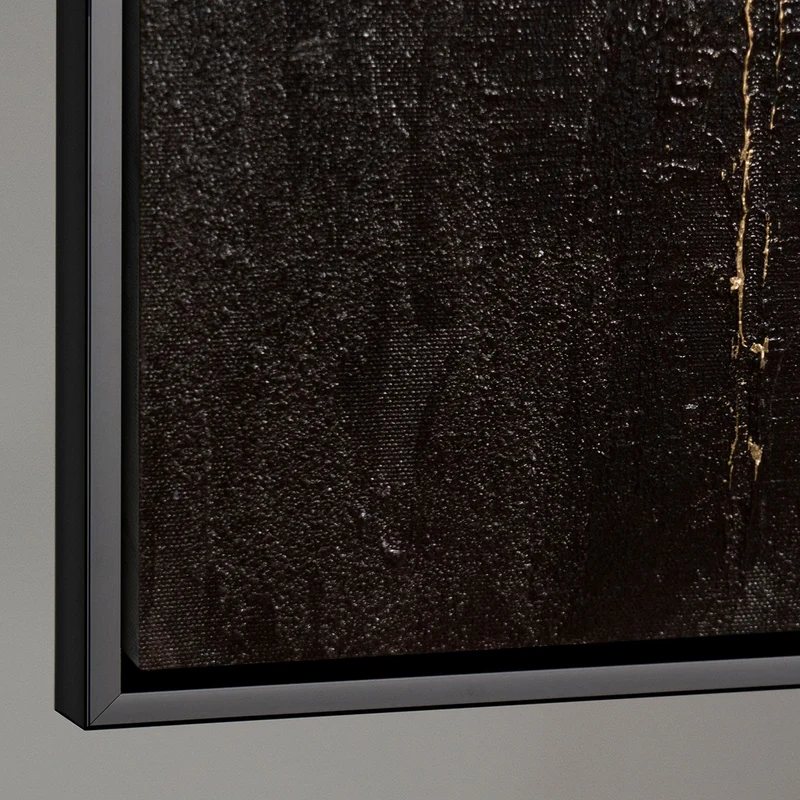 Handgemaltes Acrylbild mit Rahmen „Vertikalen der Zeit“ – Moderne Wandkunst in Gold-Braun