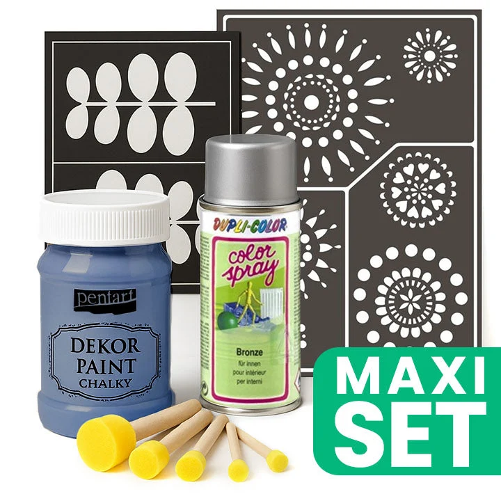 Furniture Renovation Set with Silver Spray Paint - Indigo