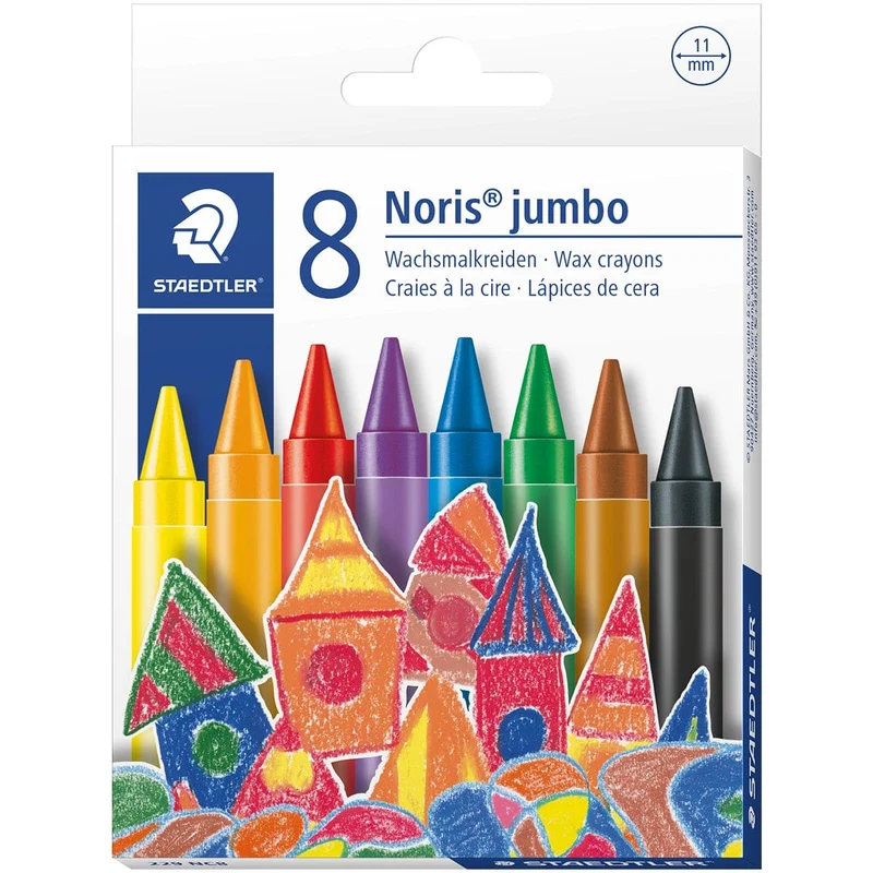 Noris Super Jumbo Wax Crayons Pk 8
