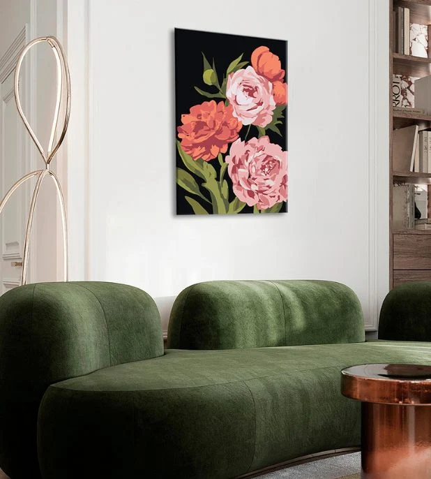 Paint by Numbers FLOWER GARDEN | Low Difficulty SPECIAL BLACK EDITION