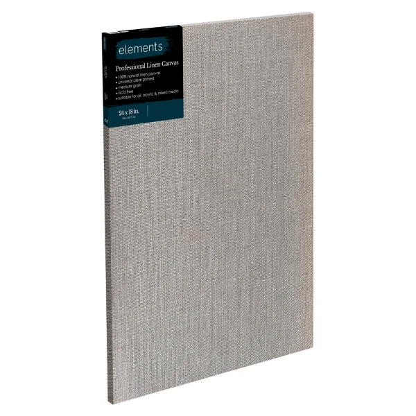 Elements - Professional Linen Canvas Standard Edge - Clear Gesso 24x18" 60x45cm
