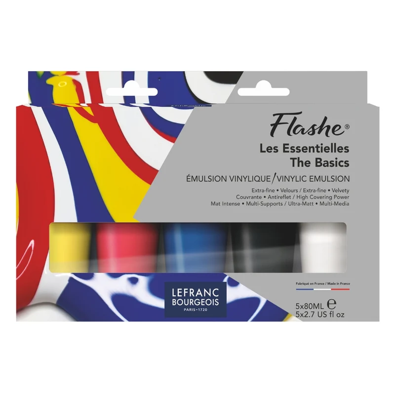 L&B Flashe Vinyl Paint Primary Set 5x80ml