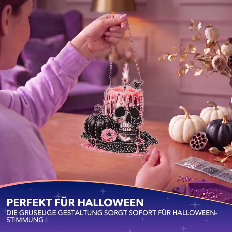 Diamond Painting Aufhänger Kerze - Halloween