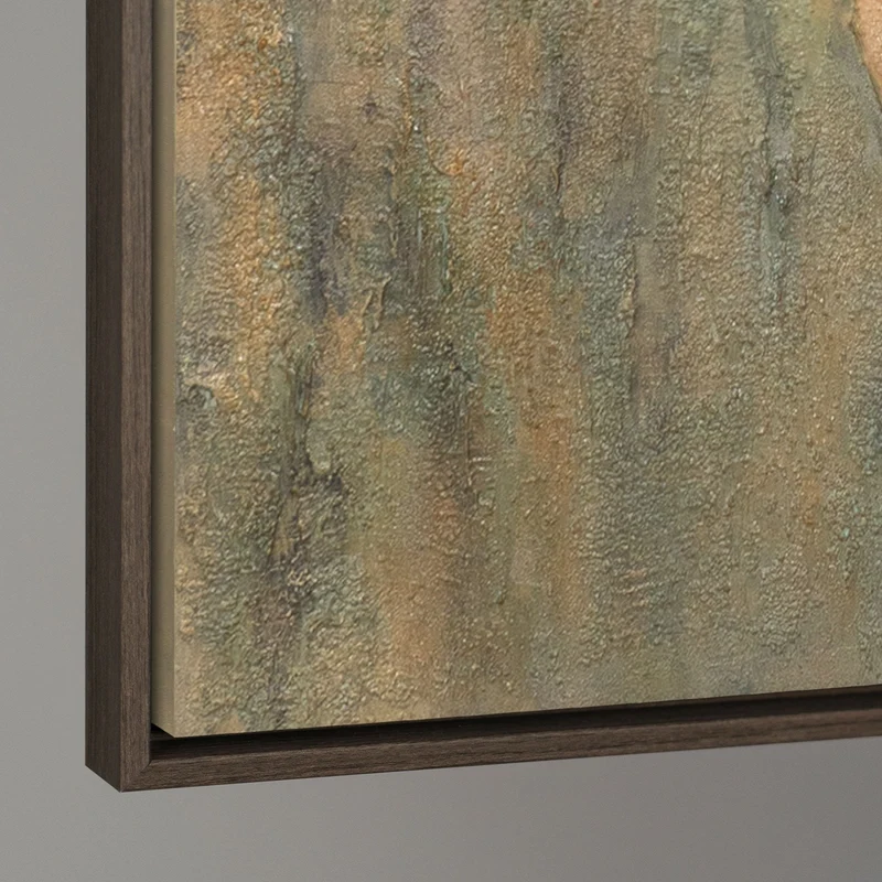 Handgemaltes Leinwandbild „Smaragdgrüne Sonne“ – Abstrakte Kunstwerk in Grün und Braun
