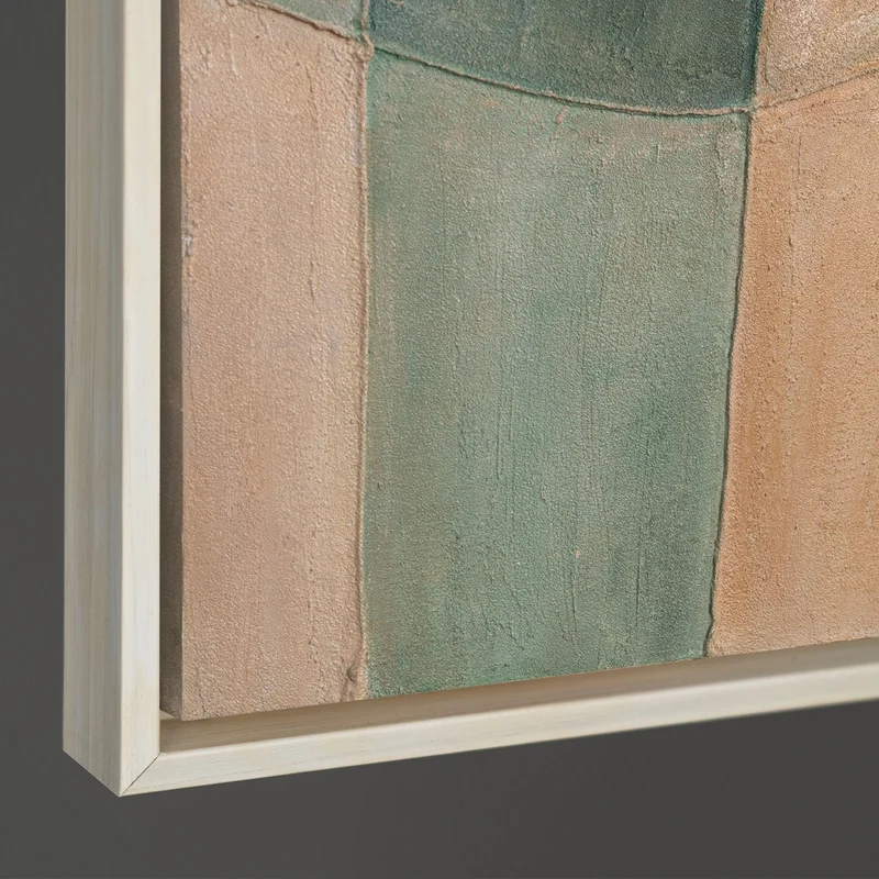 Abstraktes Leinwandbild mit Rahmen „Kreislauf des Lebens“ – Kunst fürs Wohnzimmer