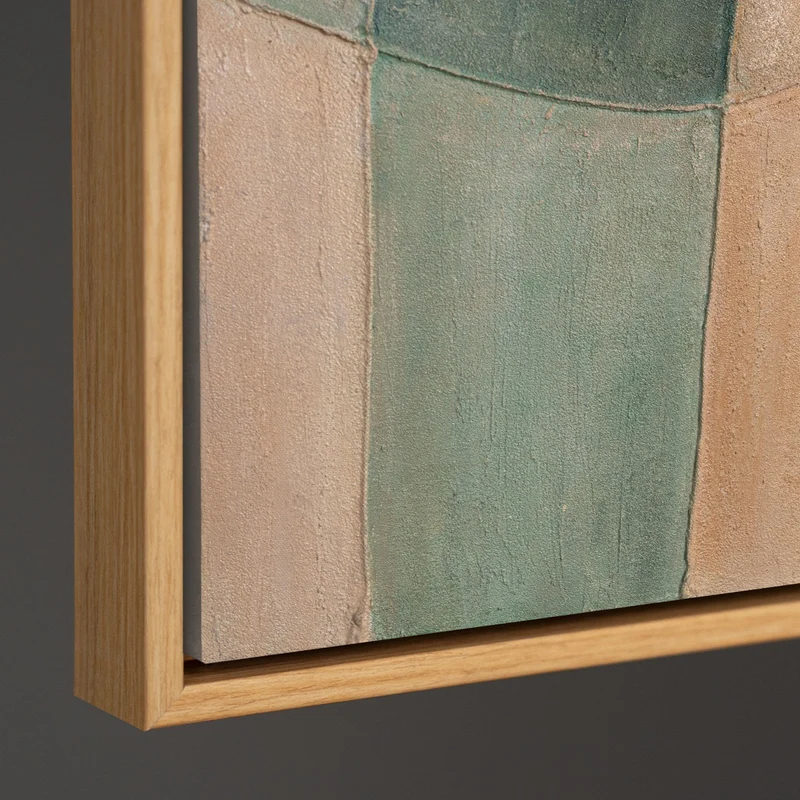 Abstraktes Leinwandbild mit Rahmen „Kreislauf des Lebens“ – Kunst fürs Wohnzimmer