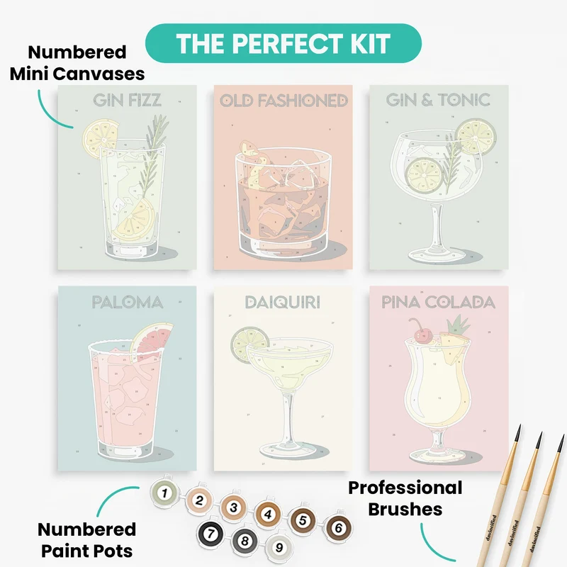 Cocktail Collection - Mini Paint by Numbers Set