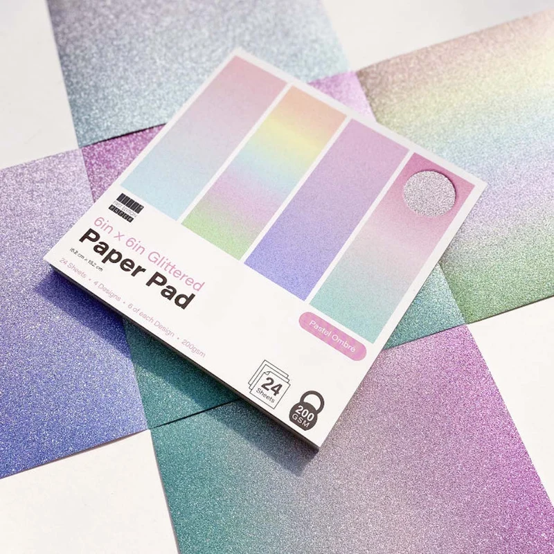 First Edition - A4 Glittered Paper Pad Pastel Ombre