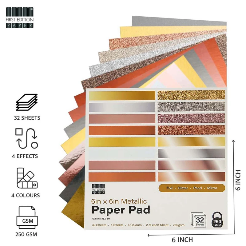 First Edition - 6in x 6in Metallic Paper Pad