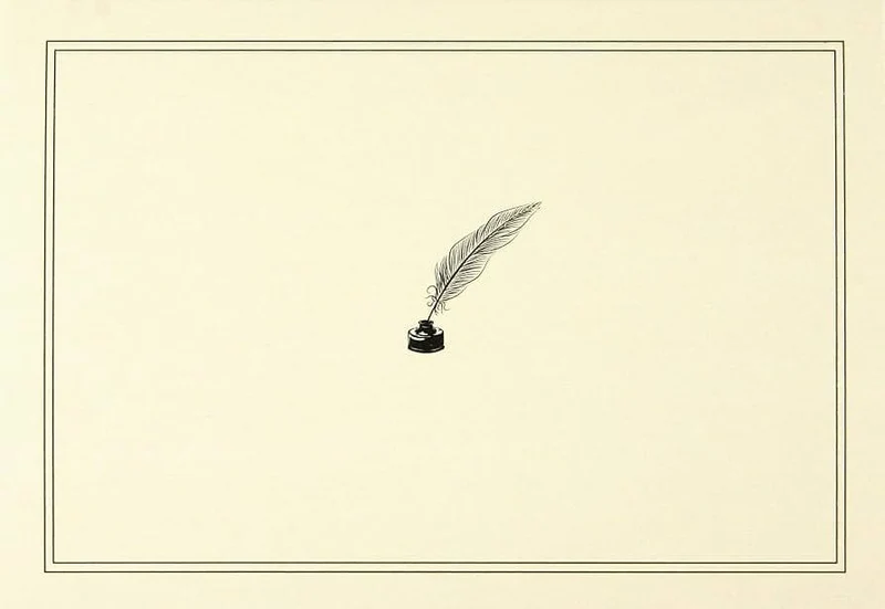 Quill Pen and Ink Notes and Envelopes
