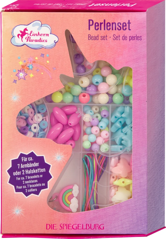 Perlenset Einhorn-Paradies – 160 Perlen & 2 Anhänger