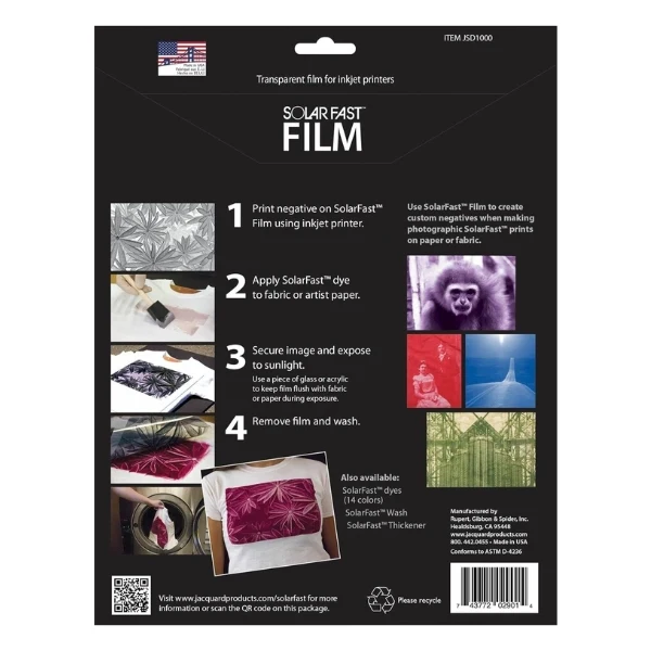 Jacquard - SolarFast Film for ink jet printers - 8 Sheet Pack