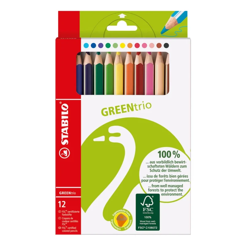 STABILO - GREENtrio Thick 12 assorted colours