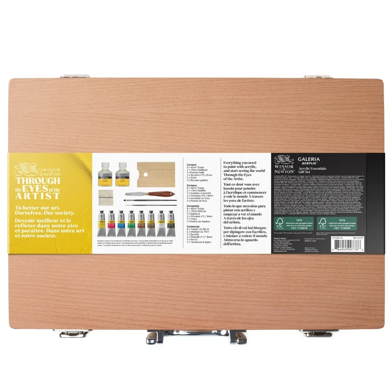 Winsor and Newton - Galeria Wooden Box Acrylic Paint Set 8x60ml