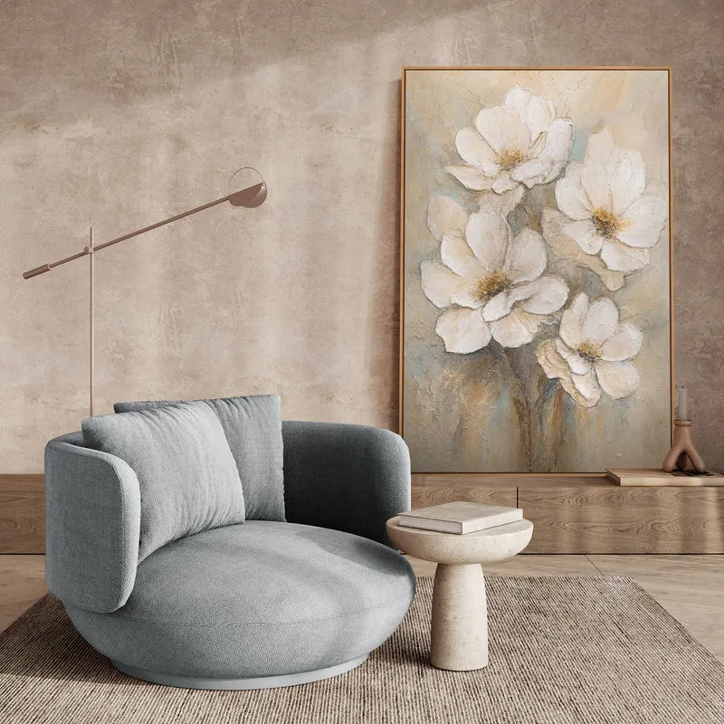 Acrylmalerei auf Leinwand „Schleier der Zärtlichkeit“ – Moderne Florale Malerei handgemalt