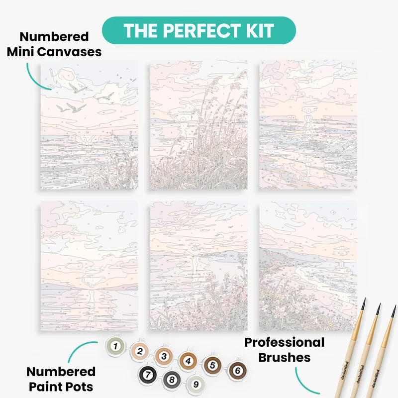 Sunset Shores - Mini Paint by Numbers Set