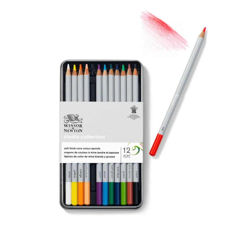 Winsor & Newton - Coloured Pencil Tin 12x Assorted