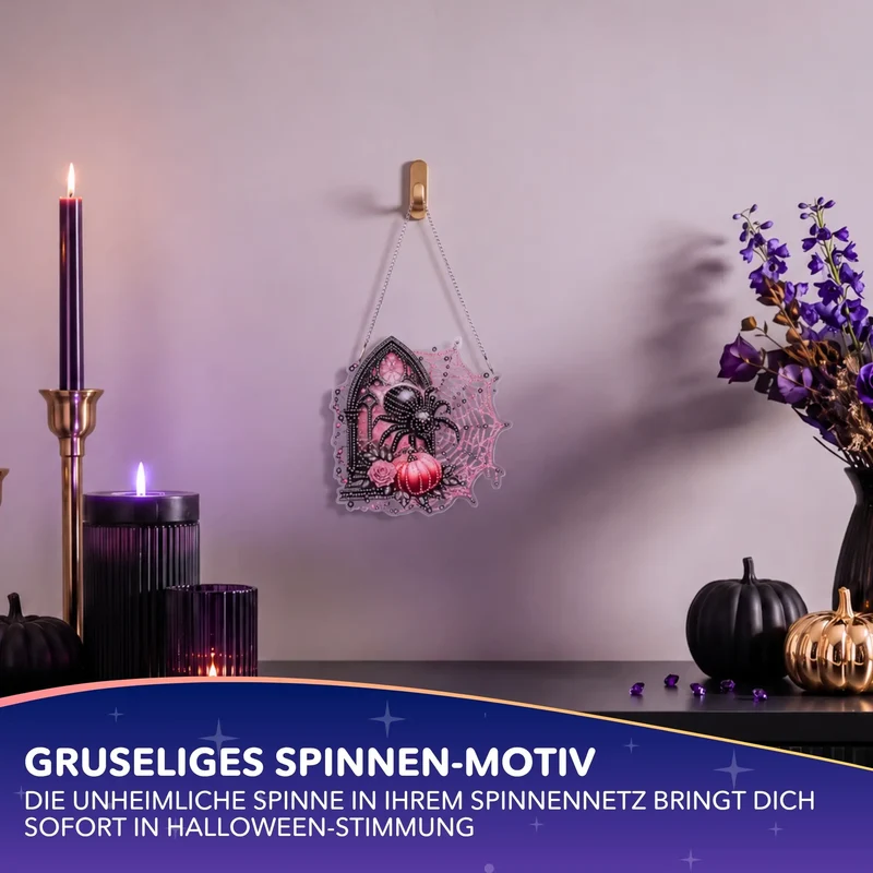 Diamond Painting Aufhänger Spinne - Halloween