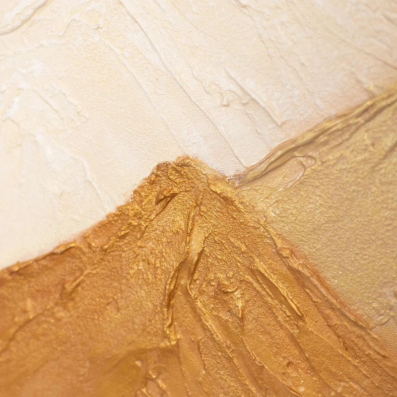 Leinwandbild mit Rahmen „Harmonie der Schichten“ – Abstraktes Acrylgemälde in Erdtönen