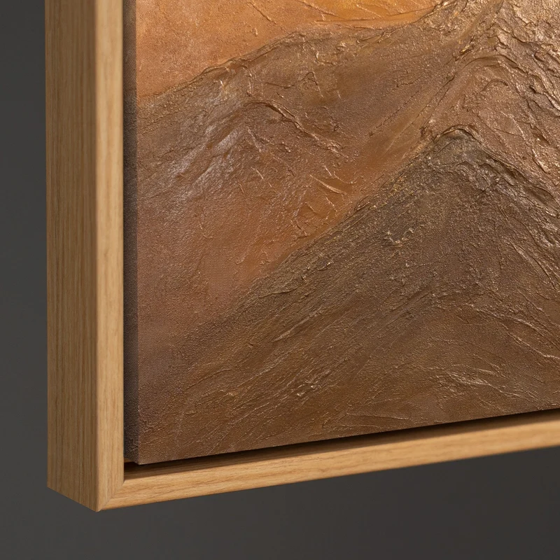 Leinwandbild mit Rahmen „Harmonie der Schichten“ – Abstraktes Acrylgemälde in Erdtönen