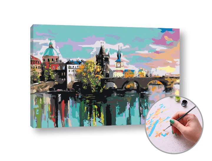 Paint by Numbers CHARLES BRIDGE IN PRAGUE | Medium Difficulty