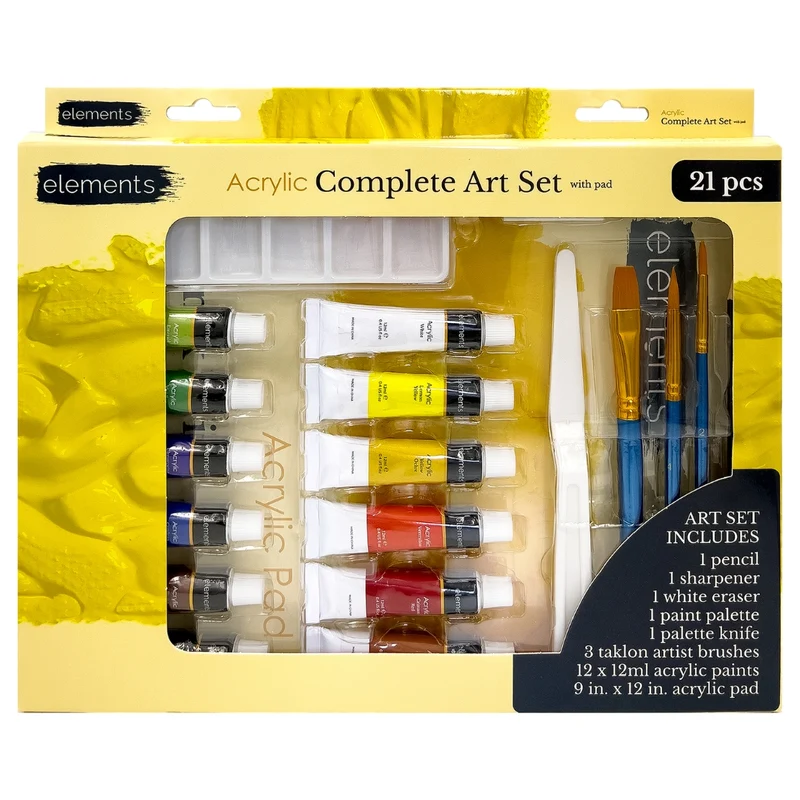 Elements Acrylic Complete Art Set with Pad