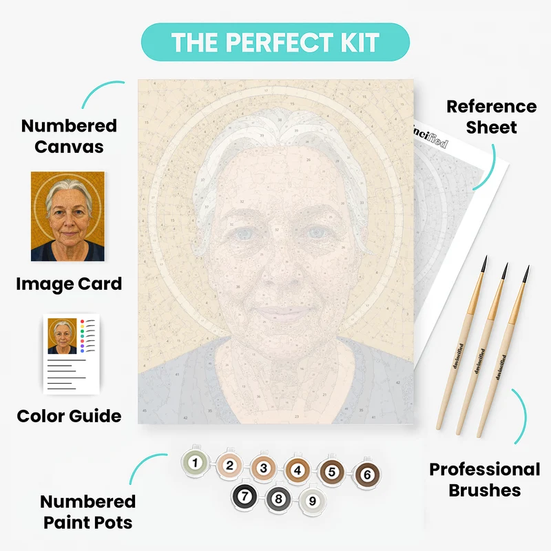 Golden Halo Mosaic - Custom Paint by Numbers Kit