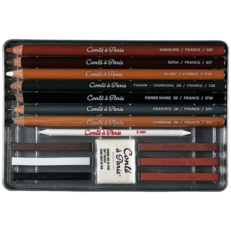Conte - Studio Sketching Tin Set 15 piece