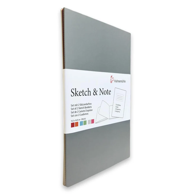 Hahnemuhle - 2x Sketch and Note Pads 125gsm Grey and Pink A6
