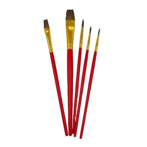 Brush Set 5 Assorted Camel Hair