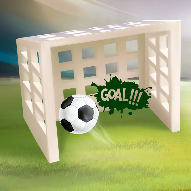 Action World Fußball Radiergummi-Set – Tor + 3 Bälle