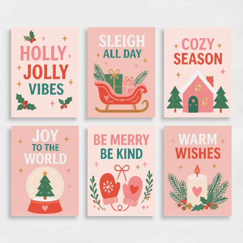 Holly Jolly Christmas Quotes - Mini Paint by Numbers Set