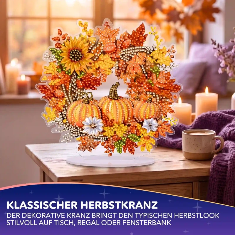 Diamond Painting Aufsteller Herbstkranz