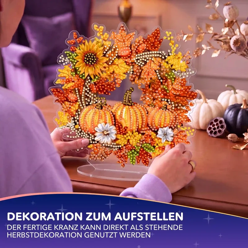 Diamond Painting Aufsteller Herbstkranz