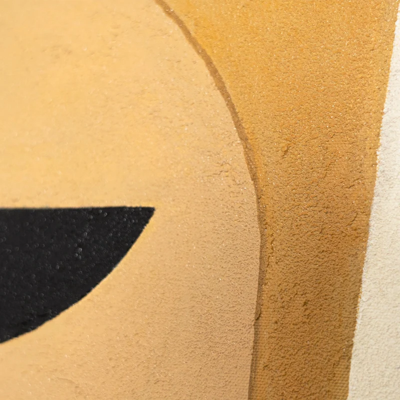 Handgemaltes Acrylbild mit Rahmen „Geometrie des Gesichts“ – Kubistische Wandkunst auf Leinwand