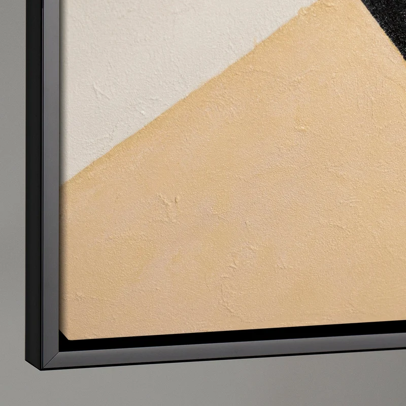 Handgemaltes Acrylbild mit Rahmen „Geometrie des Gesichts“ – Kubistische Wandkunst auf Leinwand