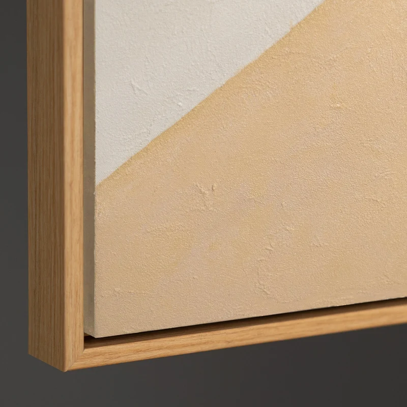 Handgemaltes Acrylbild mit Rahmen „Geometrie des Gesichts“ – Kubistische Wandkunst auf Leinwand