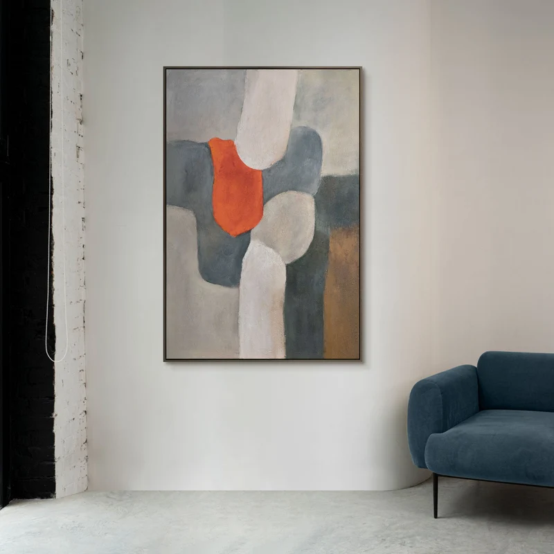 Handgemalte Wandkunst „Flammende Insel“ – Acrylgemälde mit Struktur