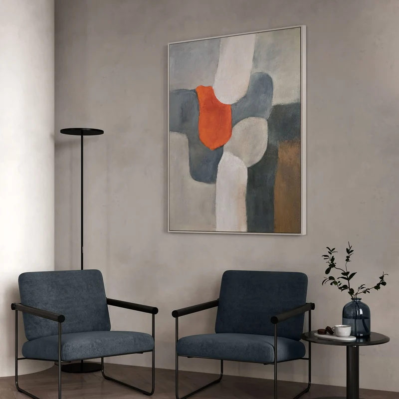 Handgemalte Wandkunst „Flammende Insel“ – Acrylgemälde mit Struktur
