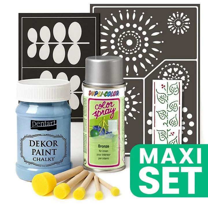 Furniture Renovation Set with Silver Spray Paint - Ice Blue