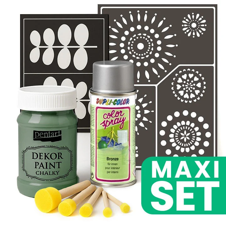 Furniture Renovation Set with Silver Spray Paint - Khaki