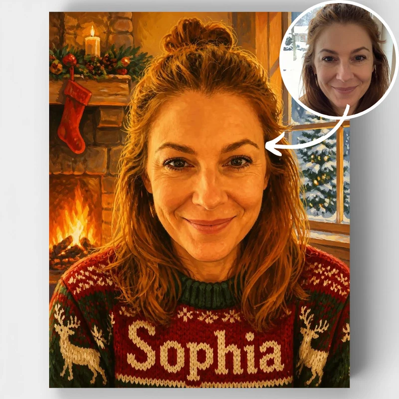 Cozy Christmas Sweater - Custom Paint by Numbers Kit