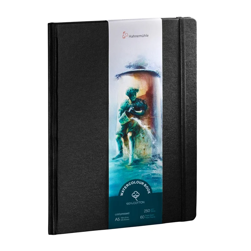 Hahnemuhle - Hardback Watercolour Book - 100% Cotton 250gsm A6 - Portrait