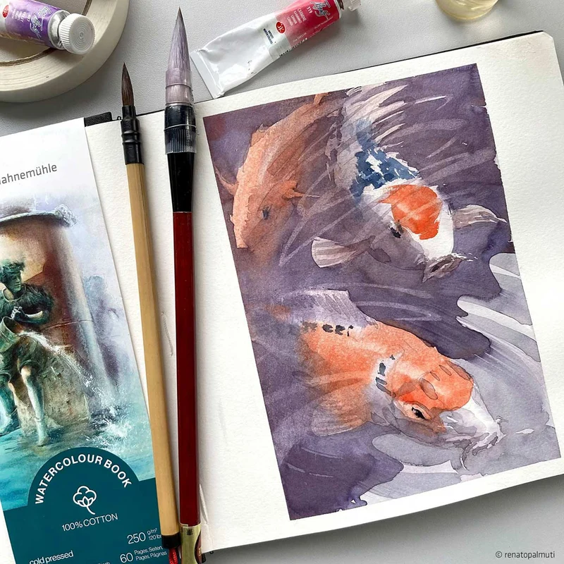 Hahnemuhle - Hardback Watercolour Book - 100% Cotton 250gsm A5 - Landscape