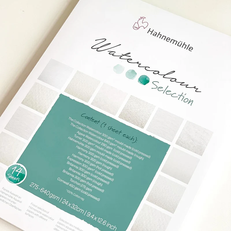 Hahnemuhle - Watercolour Selection Paper Pad 14 different sheets 24 x 32cm