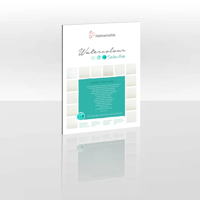 Hahnemuhle - Watercolour Selection Paper Pad 14 different sheets 24 x 32cm